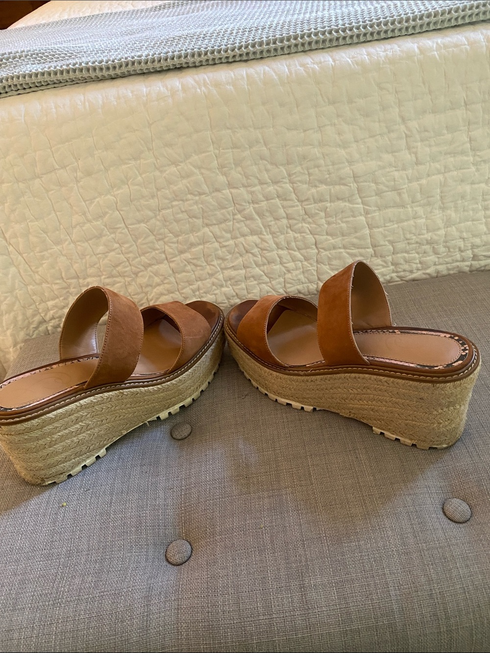Sam Edelman Women’s Suede Double-Strap Slide Sandals in Tan - Picture 4 of 7